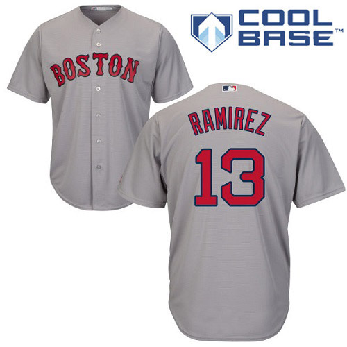 Red Sox #13 Hanley Ramirez Grey Cool Base Stitched Youth MLB Jersey - Click Image to Close